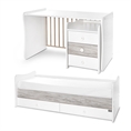Letto MAXI PLUS NEW white+artwood /letto per adolescenti; scrivania; mobiletto multifunzionale/